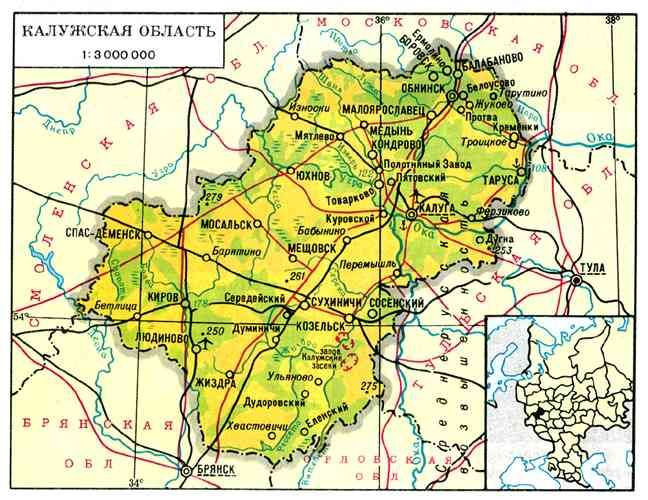 Карта калуги по районам