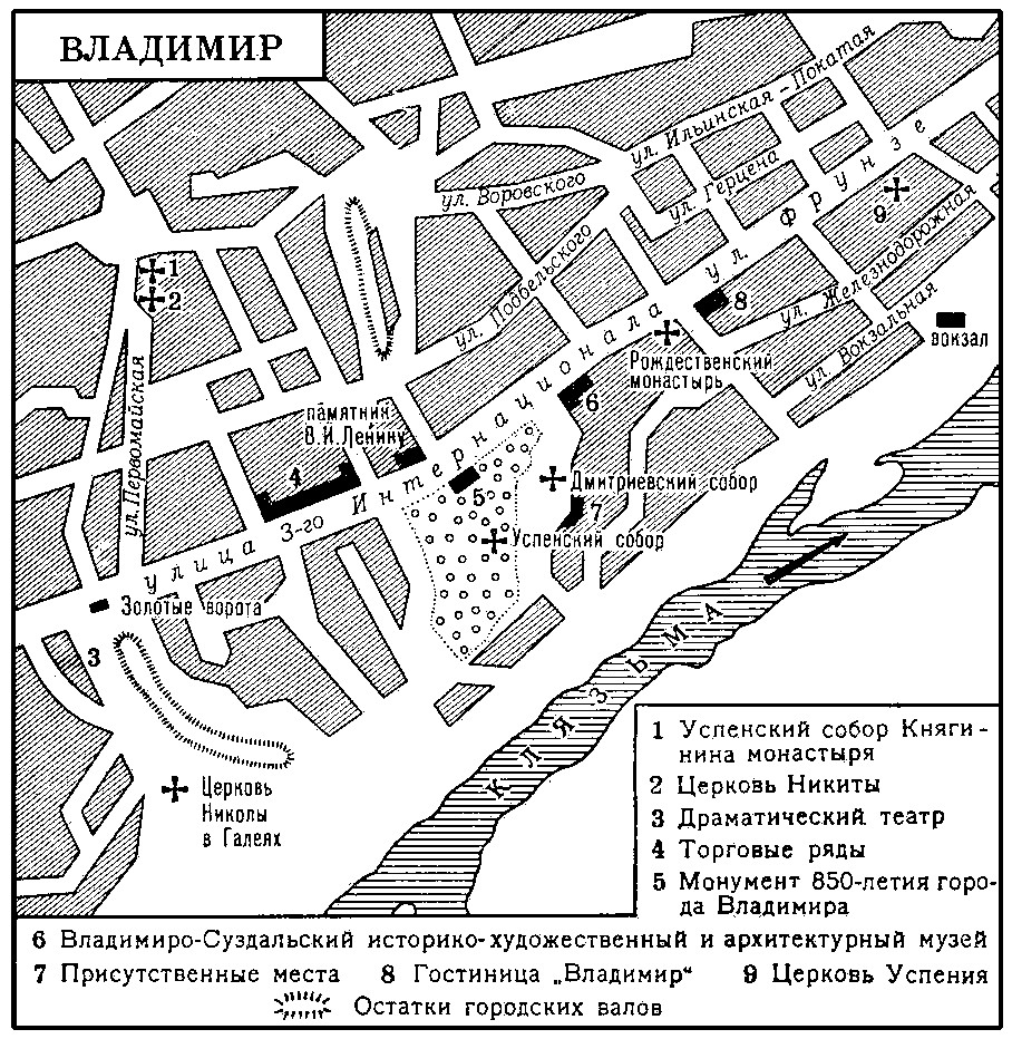 Владимир старый город карта