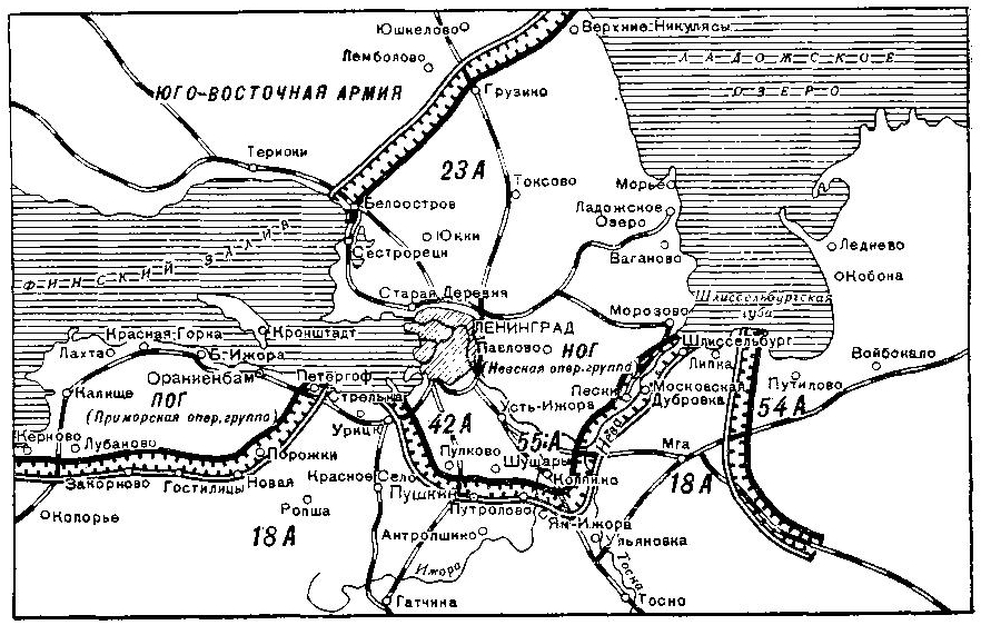 Оборона ленинграда карта
